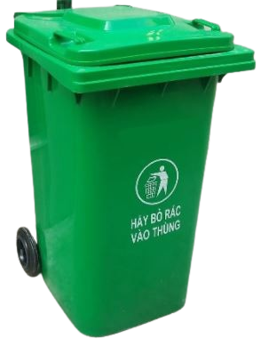THÙNG RÁC 240L- HDPE XANH LÁ 11KG