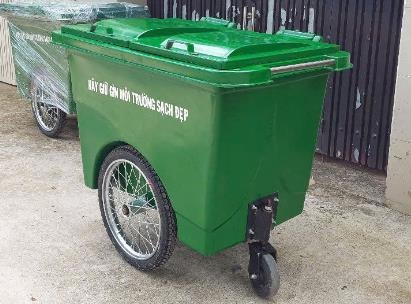 thùng rác 660l - 3 bánh xe composite