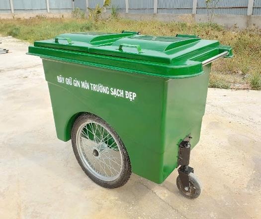 Thùng rác 660l compostie chống chay, va đập 3 bánh