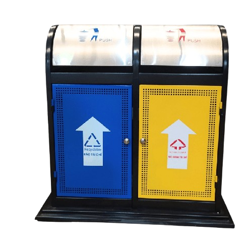 Thùng rác inox 2 ngăn