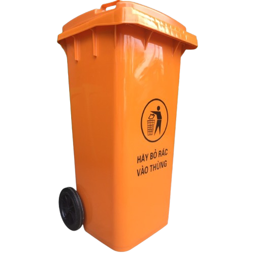 Thùng rác nhựa 120L- HDPE MÀU CAM