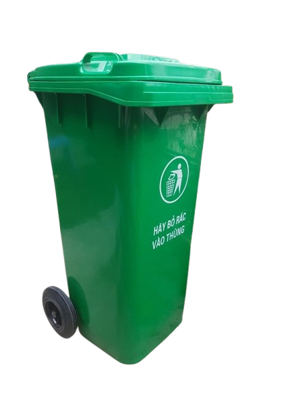 Thùng rác nhựa 120L- HDPE MÀU XANH LÁ