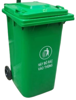 THÙNG RÁC 240L- HDPE XANH LÁ 11KG