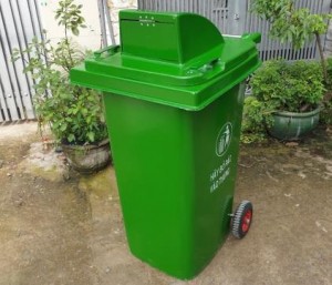 Thùng rác 240l composite nắp hở chống cháy, va đập