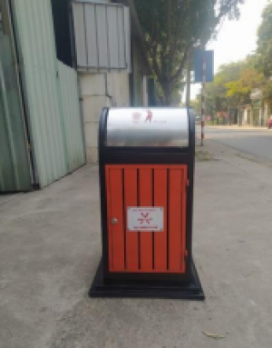 Thùng Rác Công Cộng Inox - Vuông 1D