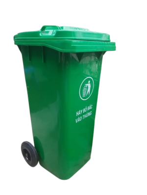Thùng rác nhựa 120L- HDPE MÀU XANH LÁ