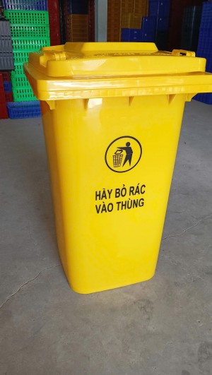Thùng Rác Nhựa 240l - Màu Vàng HPDE 11kg