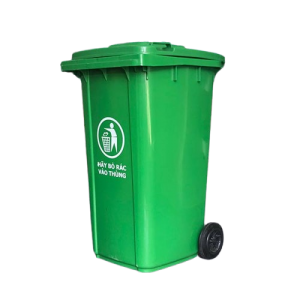 THÙNG RÁC NHỰA 240L-HDPE 13KG MÀU XANH LÁ